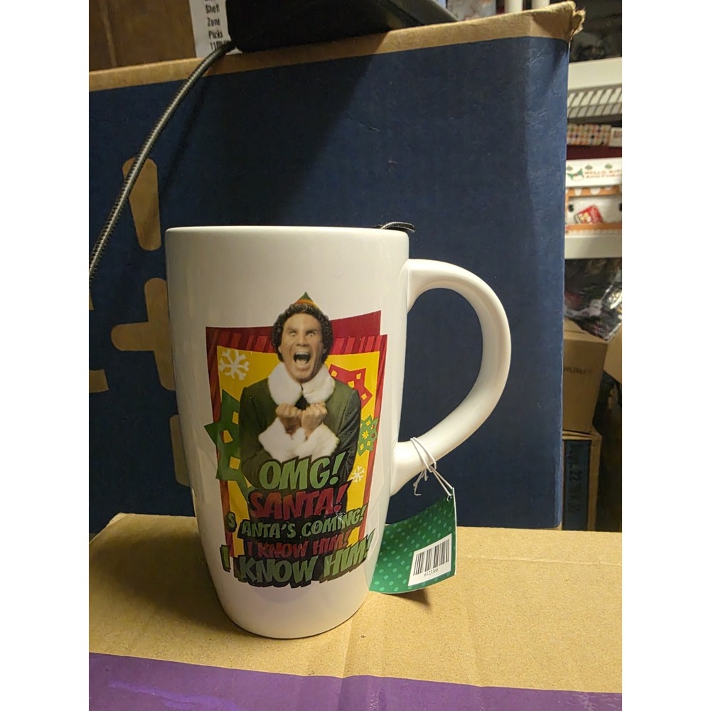 Elf Movie Travel Mug OMG Santa I Know Him Buddy The Elf Coffee Cup W/lid Ceramic